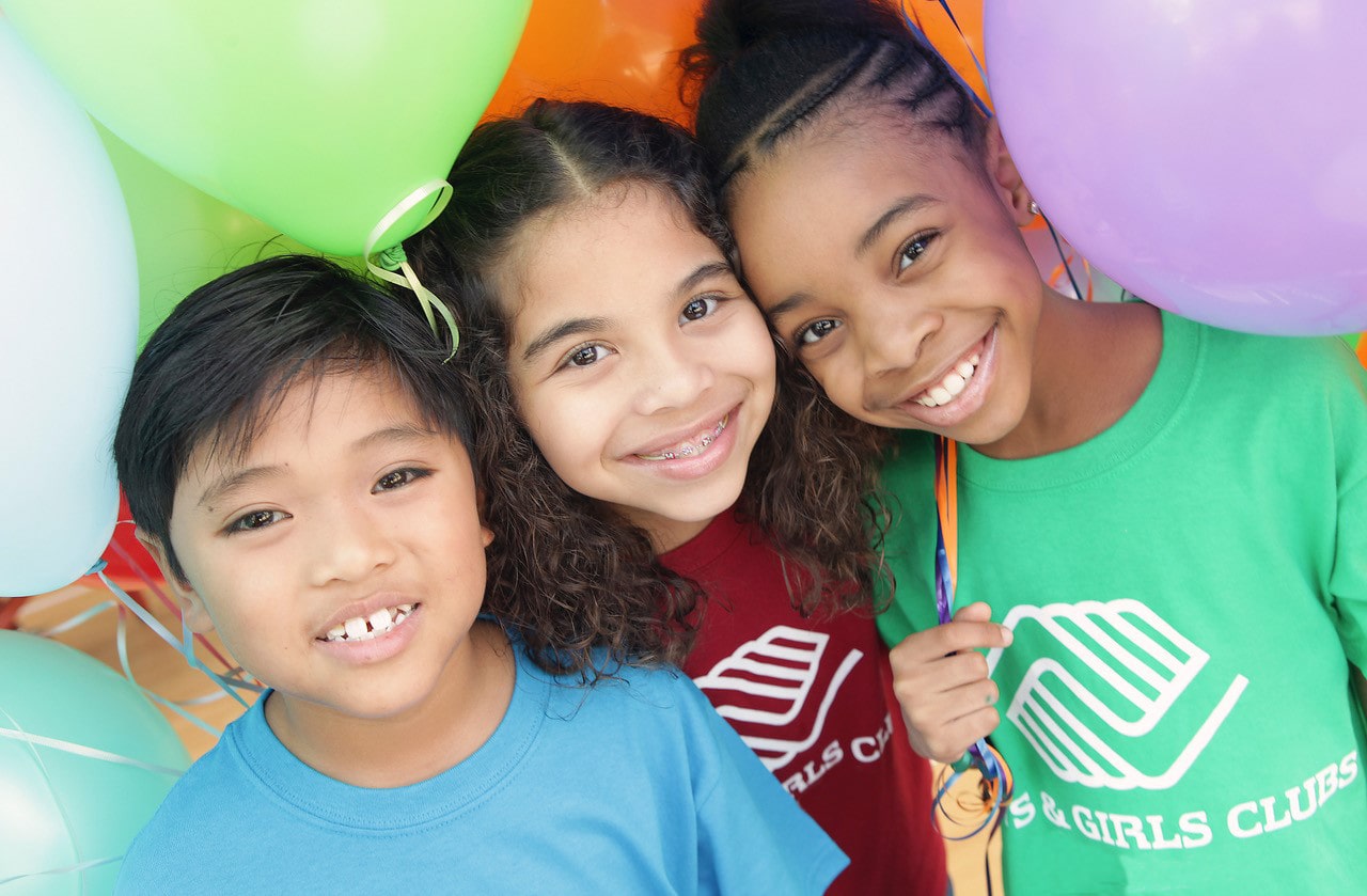 boys and girls club with Kids and Balloons